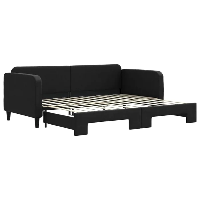 vidaXL Sofá cama nido tela negro 90×200 cm (5)