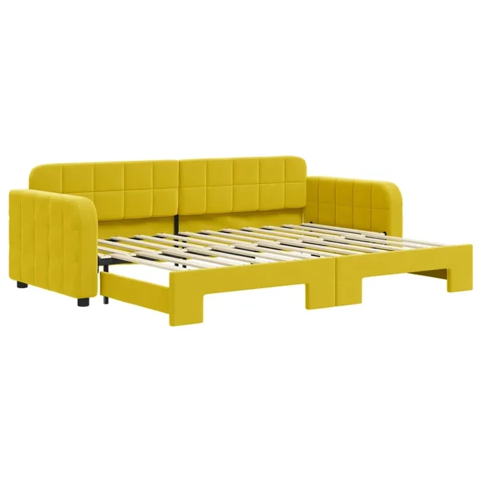 vidaXL Sofá cama nido terciopelo amarillo 80×200 cm (4)