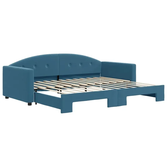 vidaXL Sofá cama nido terciopelo azul 90×200 cm (3)