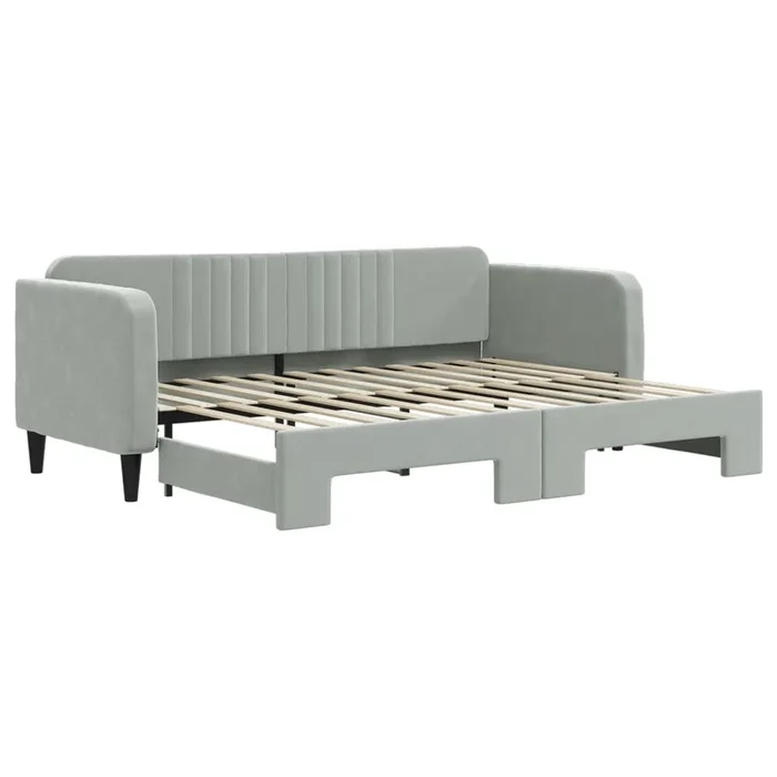 vidaXL Sofá cama nido terciopelo gris claro 80×200 cm