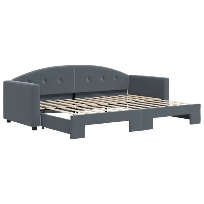 vidaXL Sofá cama nido terciopelo gris oscuro 80×200 cm (5)
