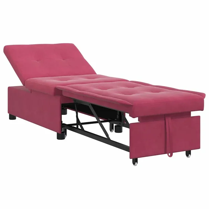 vidaXL Sofá Cama Rojo vino tinto 67 x 194 x 38 cm Terciopelo