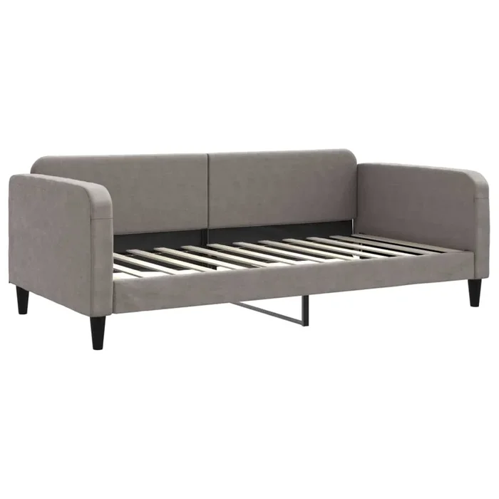 vidaXL Sofá cama sin colchón tela gris taupe 100×200 cm (2)