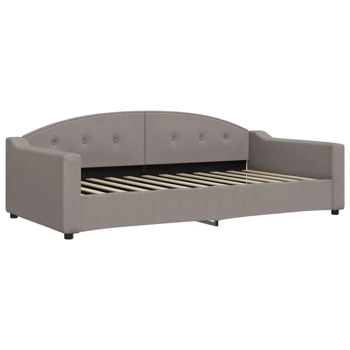 vidaXL Sofá cama sin colchón tela gris taupe 100×200 cm (5)
