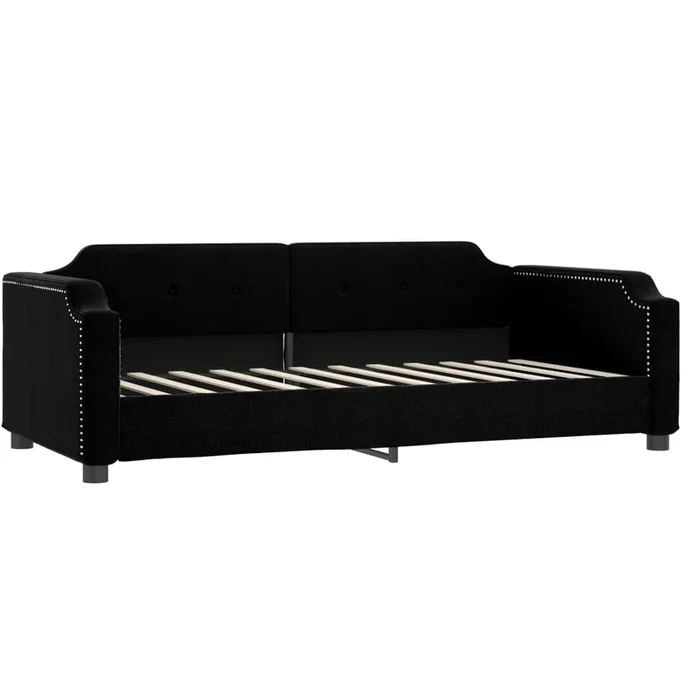 vidaXL Sofá cama sin colchón tela negro 90×190 cm (4)