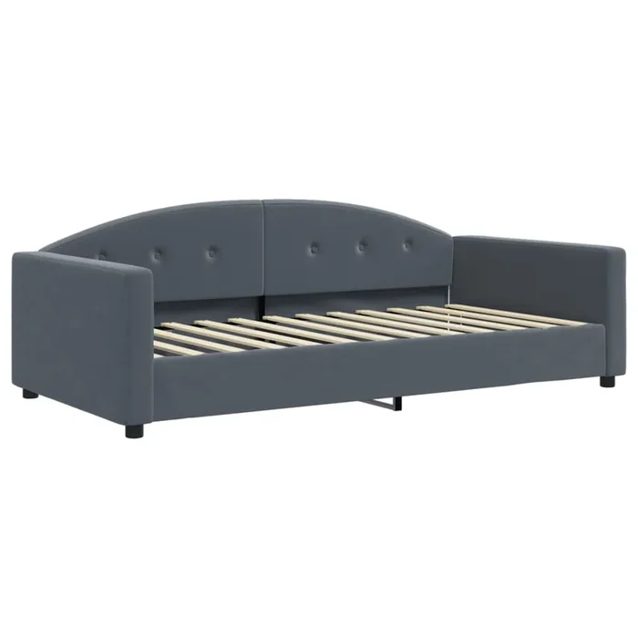 vidaXL Sofá cama sin colchón terciopelo gris oscuro 100×200 cm (3)
