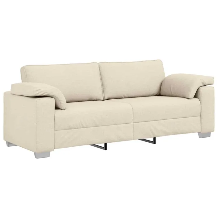 vidaXL Sofá con cojín con almohada Beige 219 x 77 x 82 cm Lino