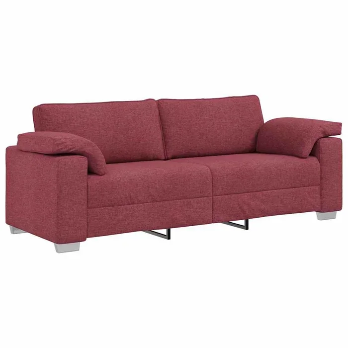 vidaXL Sofá con cojín Rojo vino tinto 219 x 77 x 82 cm tela
