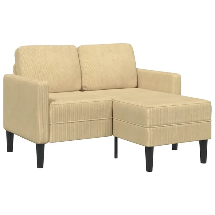 vidaXL Sofá de 2 plazas con chaise longue en forma L gris verdoso 125 cm