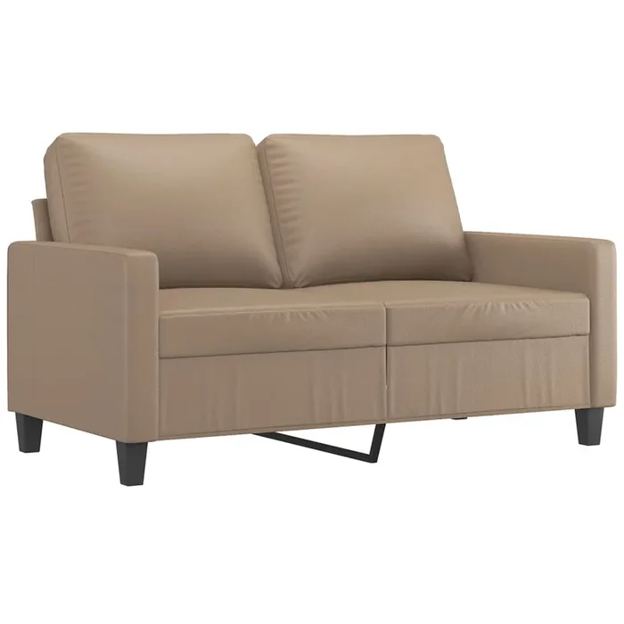 vidaXL Sofá de 2 plazas de cuero sintético color capuchino 120 cm (4)