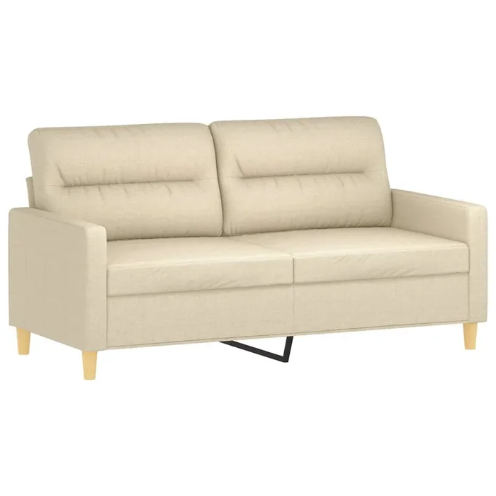 vidaXL Sofá de 2 plazas de tela color crema 140 cm (7)
