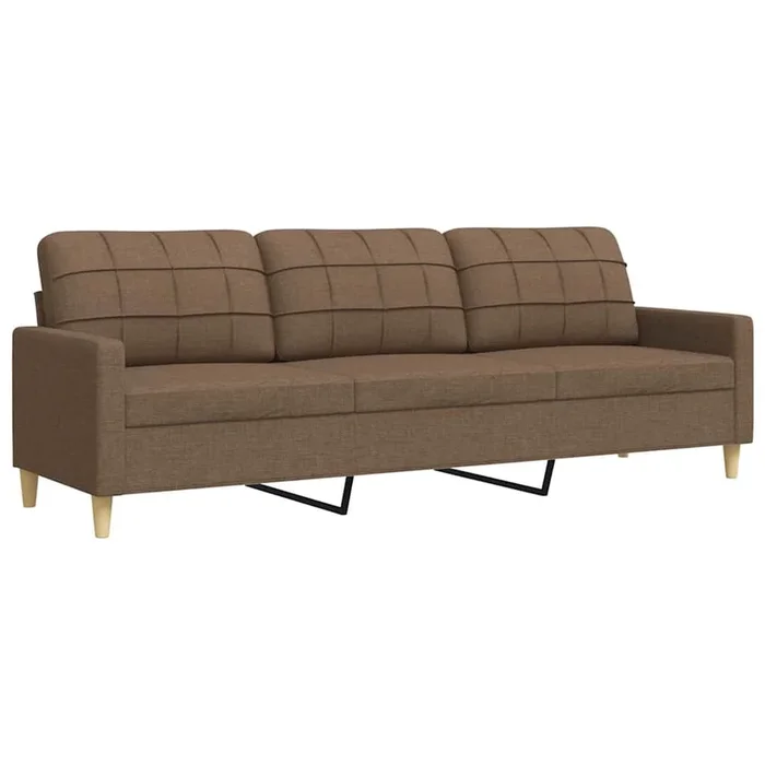 vidaXL Sofá de 3 plazas de tela marrón 210 cm