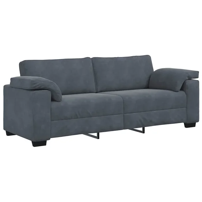vidaXL Sofá de 3 plazas de terciopelo gris oscuro 178 cm