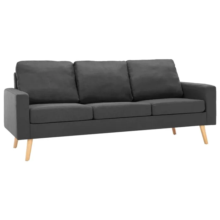 vidaXL Sofá de 3 plazas tela gris oscuro (2)