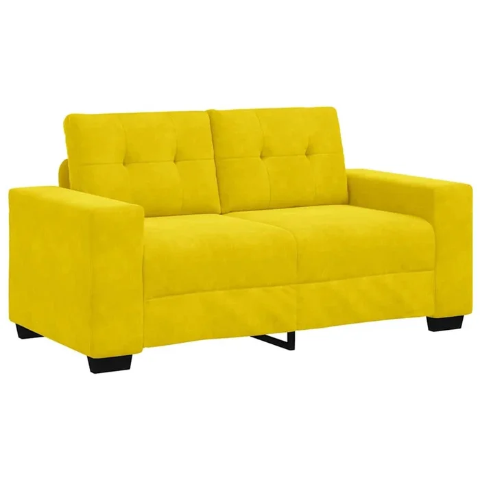 vidaXL Sofá de dos plazas con cojín Amarillo Terciopelo