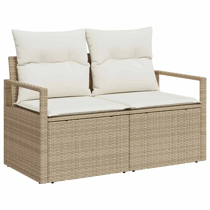 vidaXL Sofá de jardín con cojín Beige 120 x 62 x 69cm ratán sintético (4)
