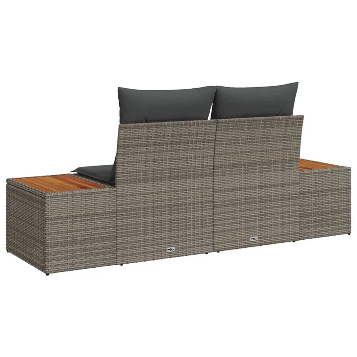 vidaXL Sofá de jardín Gris 184 x 62 x 85cm ratán sintético (2)