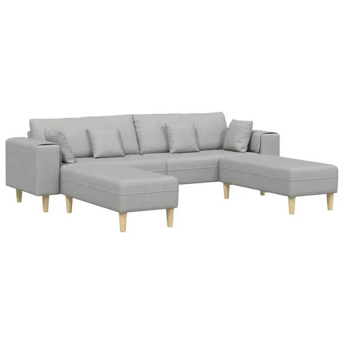vidaXL Sofá de tela con cojín Gris Nube 208 cm tela
