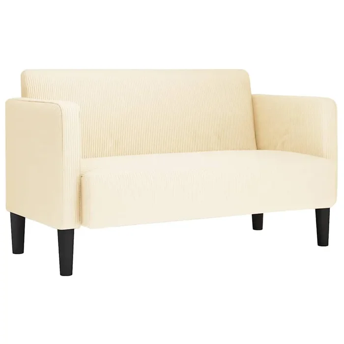 vidaXL Sofá Loveseat color crema 109 cm tejido de pana