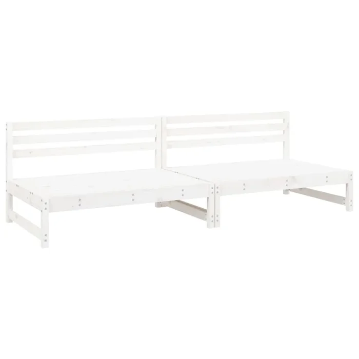 vidaXL Sofás centrales de jardín 2 uds madera de pino blanco 120×80 cm