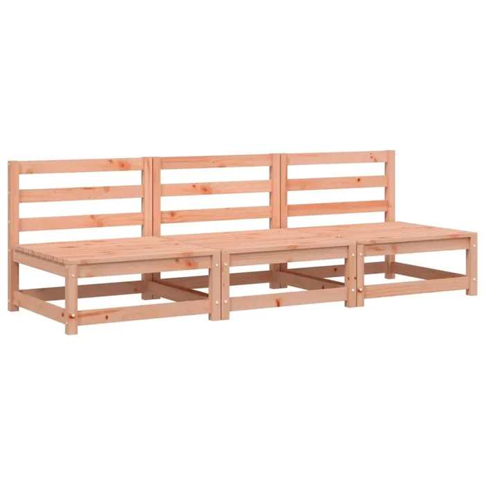vidaXL Sofás jardín sin reposabrazos 3 uds madera Douglas 70x70x67 cm