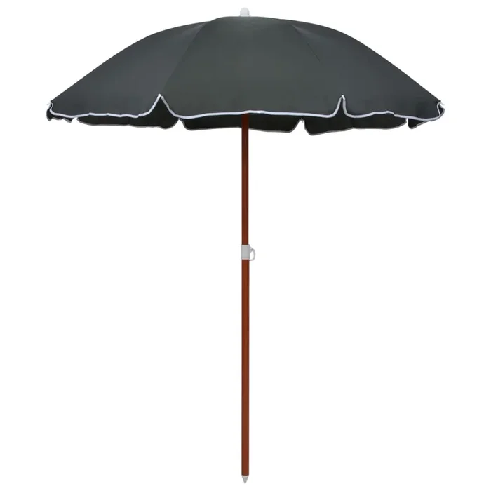 vidaXL Sombrilla con palo de acero gris antracita 180 cm