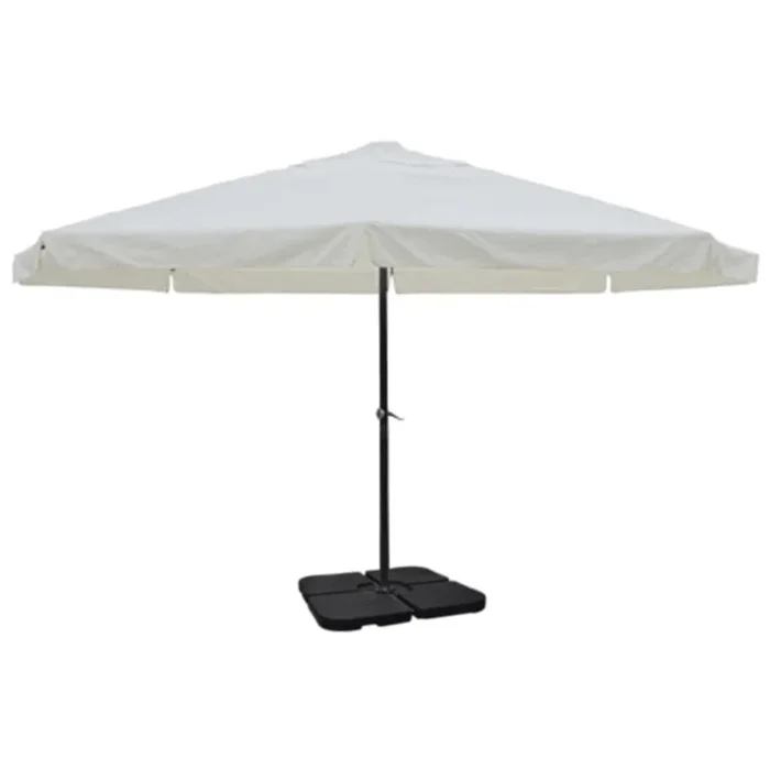 vidaXL Sombrilla de jardín con base portátil aluminio blanco