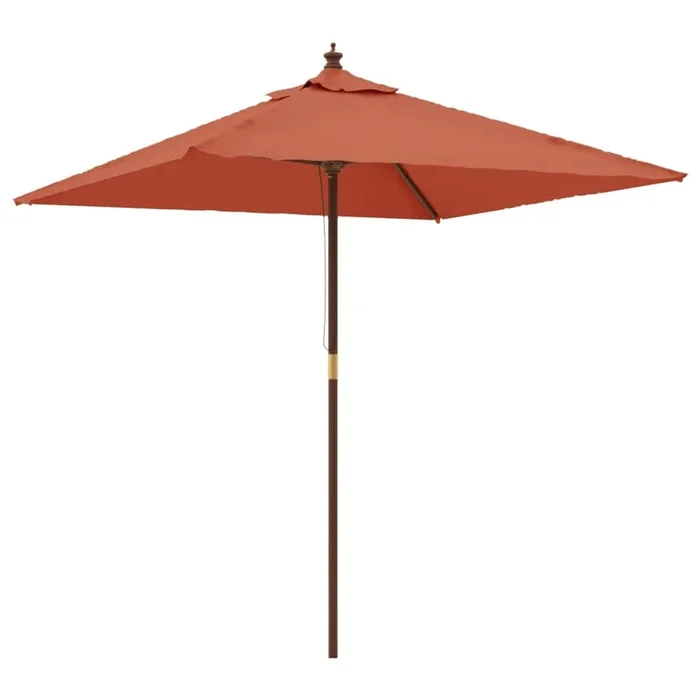 vidaXL Sombrilla de jardín con poste de madera terracota 198x198x231cm
