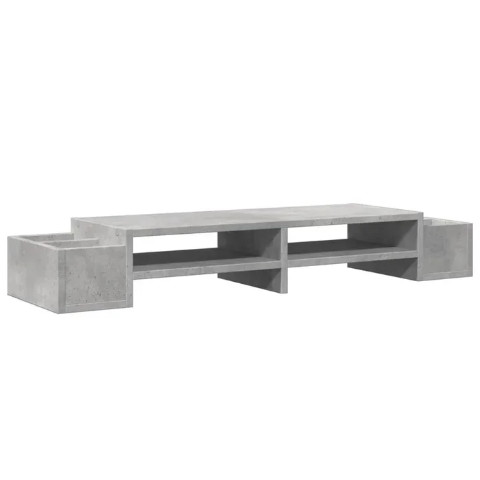 vidaXL Soporte de pantalla con almacenaje gris hormigón 100x27x15 cm