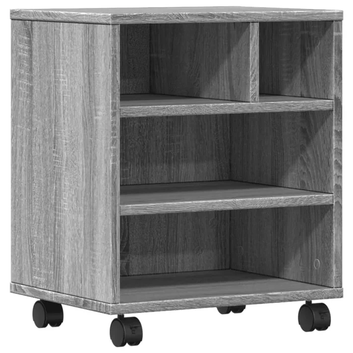 vidaXL Soporte para impresora con ruedas gris Sonoma 41x32x48 cm