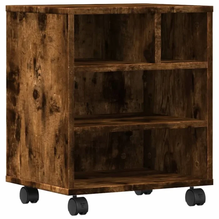 vidaXL Soporte para impresora con ruedas roble ahumado 41x32x48 cm
