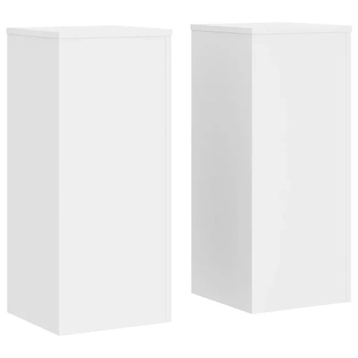 vidaXL Soportes de plantas 2 uds madera ingeniería blanco 30x30x70 cm