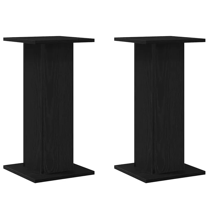 vidaXL Soportes para Altavoces 2 pcs Roble negro 30 x 30 x 60 cm