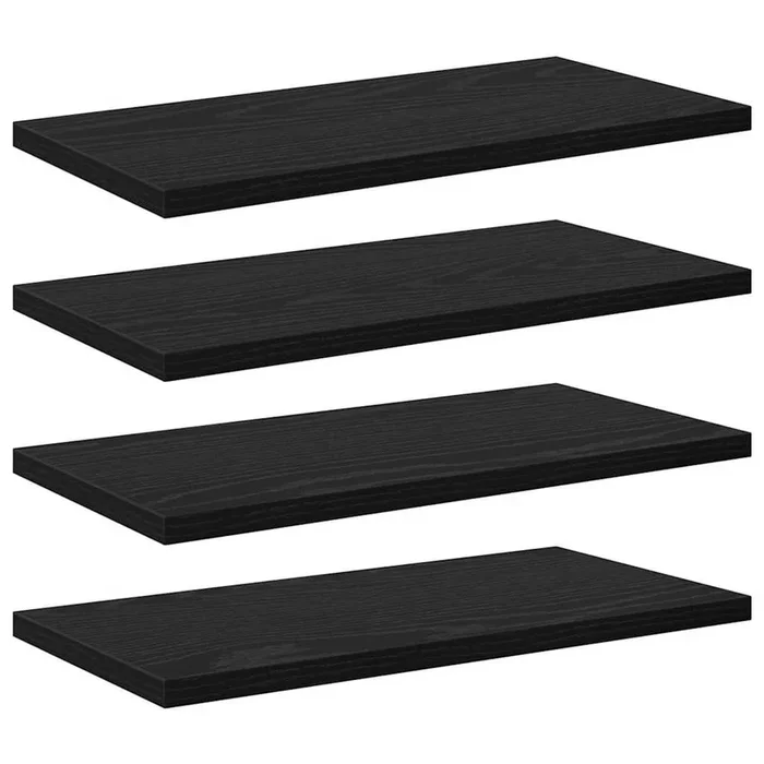 vidaXL Tablero de Estantería 4 pcs Negro 40 x 20 x 1.5 cm
