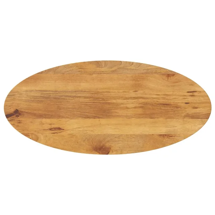 vidaXL Tablero de mesa ovalado madera maciza de mango 110x50x2,5 cm (2)