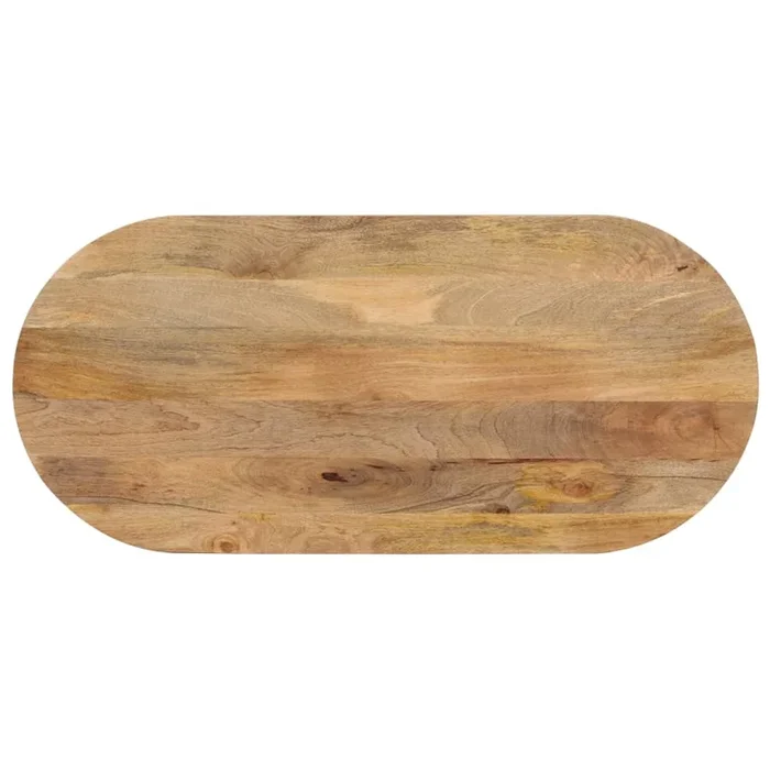 vidaXL Tablero de mesa ovalado madera maciza de mango 120x60x3,8 cm