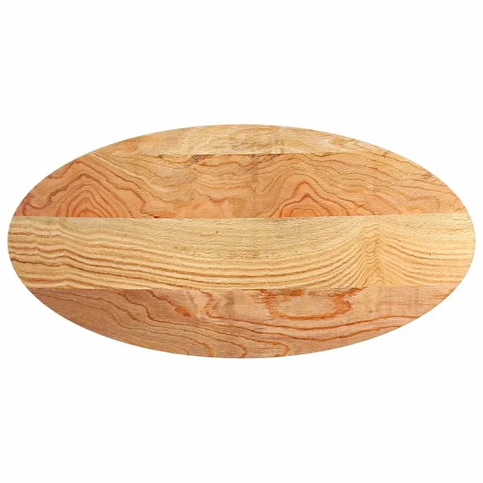 vidaXL Tablero de mesa ovalado madera maciza de roble 120x60x2 cm (4)