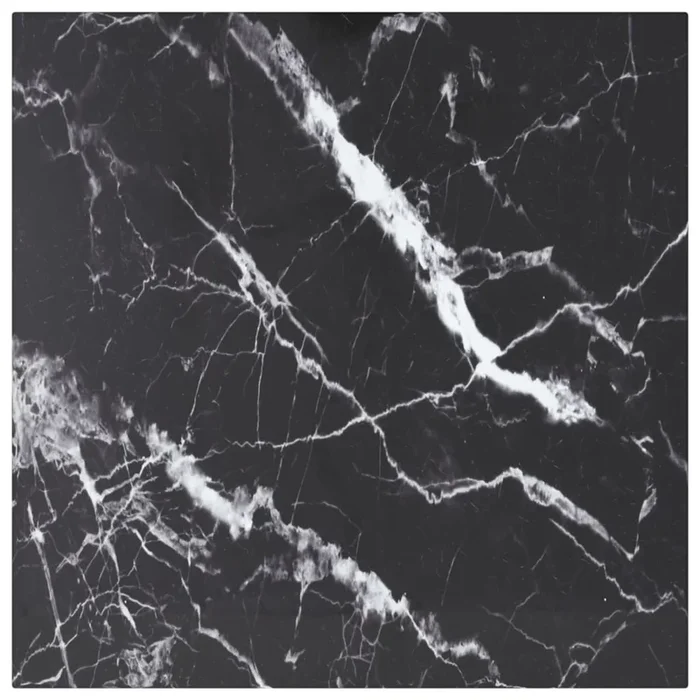 vidaXL Tablero mesa diseño mármol vidrio templado negro 50×50 cm 6 mm