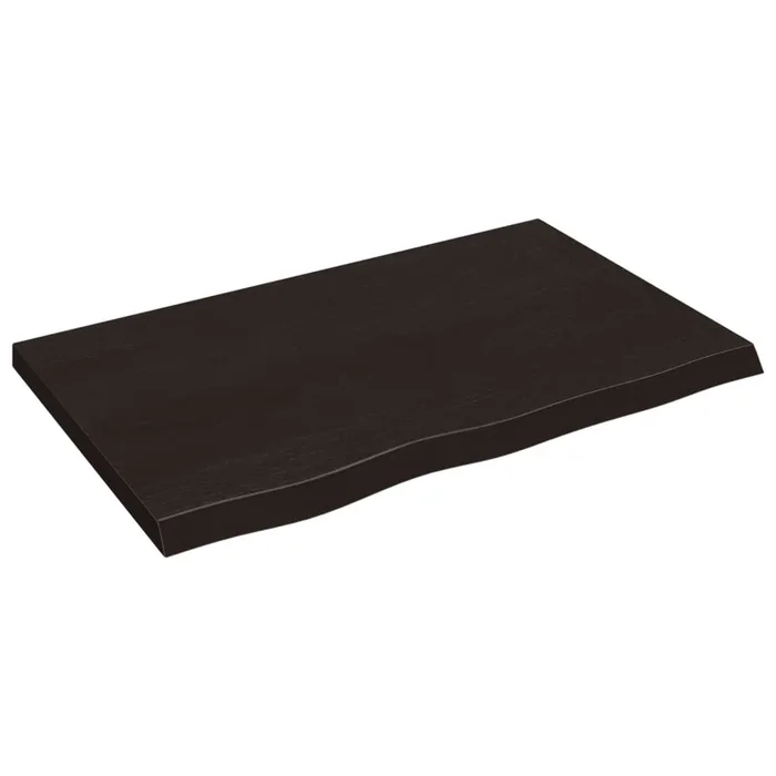 vidaXL Tablero mesa madera roble tratada marrón oscuro 80x50x(2-4) cm