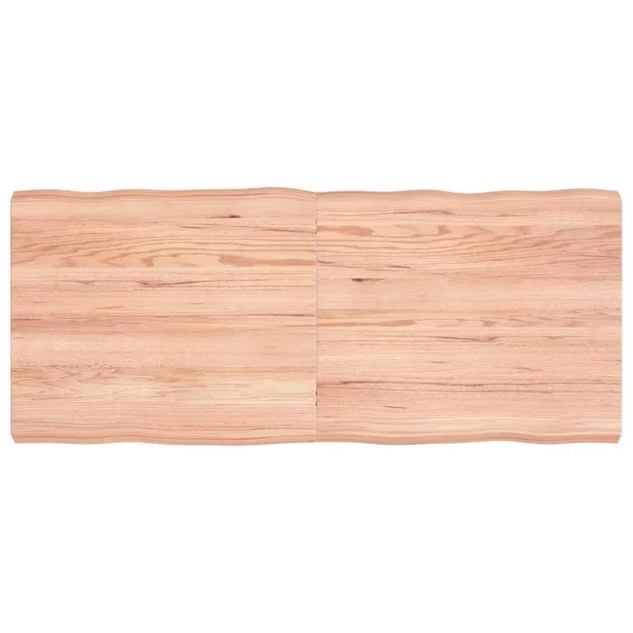vidaXL Tablero mesa madera tratada borde natural marrón 140x60x(2-6)cm