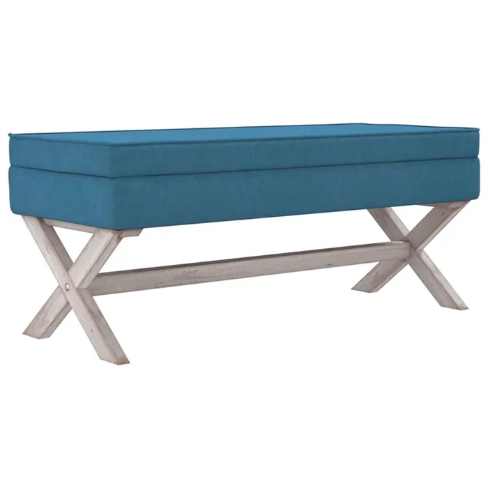 vidaXL Taburete con almacenaje terciopelo azul 110x45x49 cm