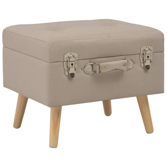 vidaXL Taburete de almacenamiento 40 cm beige de tela