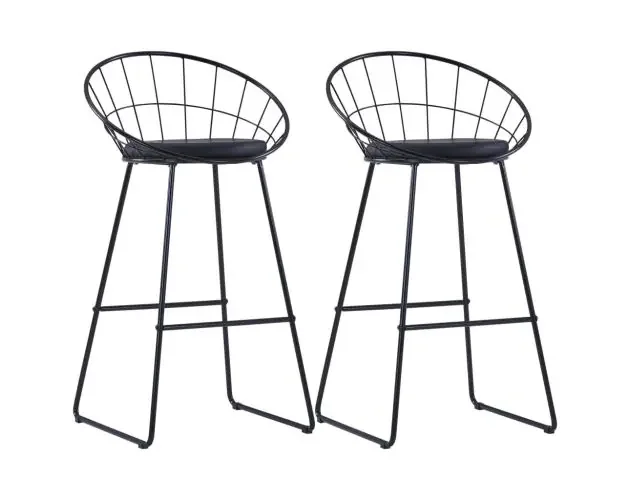 vidaXL taburete de barra de cocina 2 unidades cuero sintético negro | Brico Depôt Top Qualità