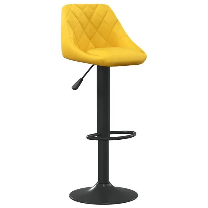 vidaXL Taburete de cocina de terciopelo amarillo mostaza (3)