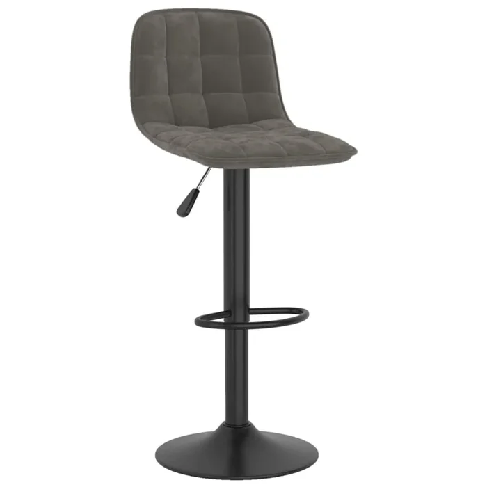 vidaXL Taburete de cocina de terciopelo gris oscuro (4)