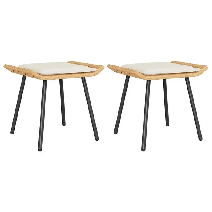 vidaXL Taburete de Jardín 2 pcs Marrón 50 x 40 x 45cm Poliéster