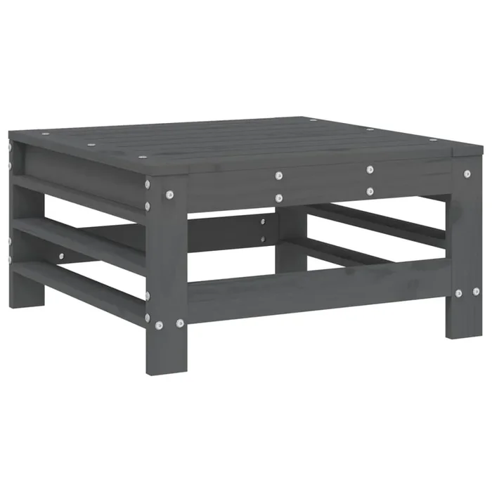 vidaXL Taburete de jardín de madera maciza de pino gris