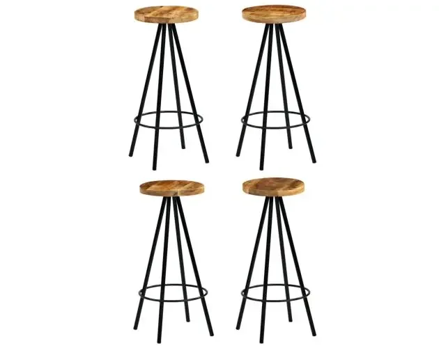 vidaXL taburetes de barra de cocina 4 unidades madera maciza de mango | Brico Depôt Pagamento Sicuro