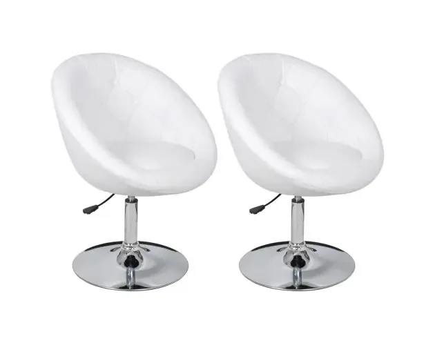 vidaXL taburetes de cocina 2 unidades cuero sintético blanco | Brico Depôt All’Ingrosso