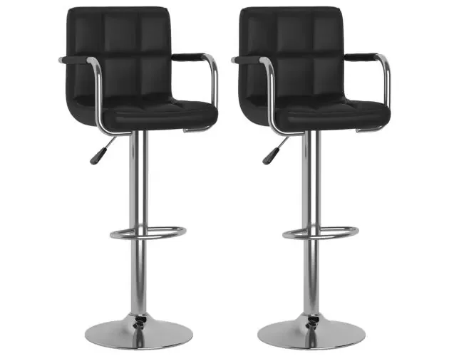 vidaXL taburetes de cocina 2 unidades cuero sintético negro | Brico Depôt Premium